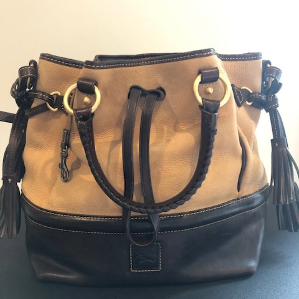 Dooney and Bourke Florentine Buckley Bag Two-Toned Leather Drawstring Bag!!
